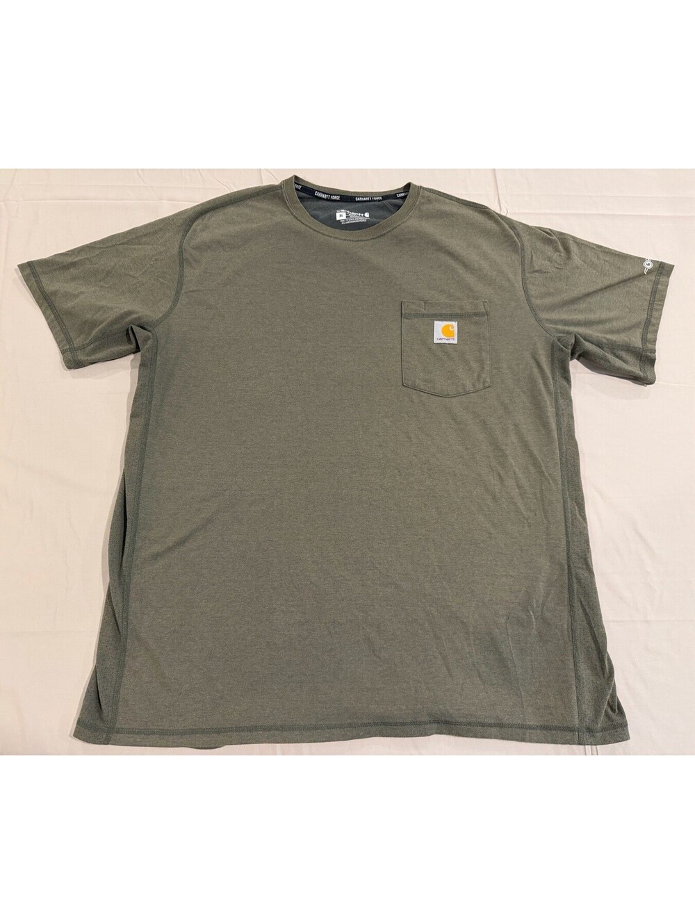 Carhartt Force T Shirt Mens XL Green Relaxed Fit Pocket Workwear Performance
